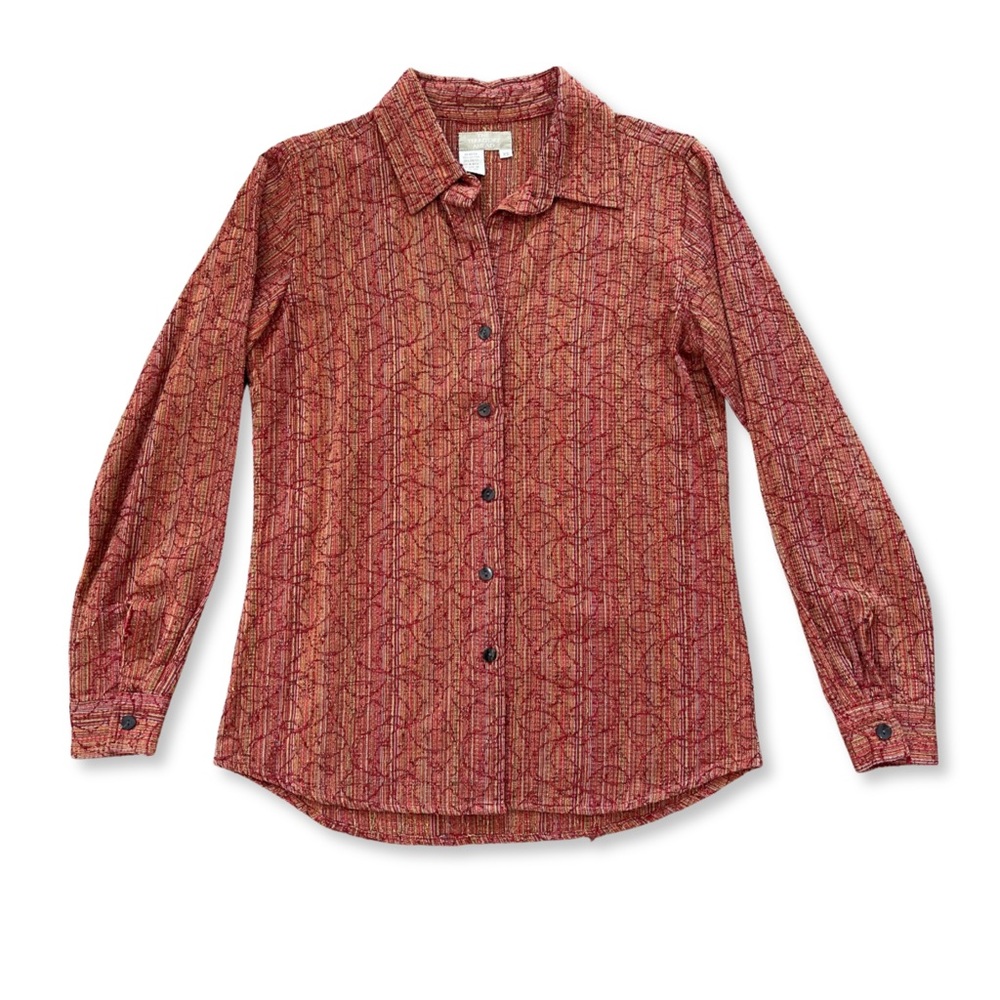 The Territory Ahead Women’s Shirt Size XS Textured Long Sleeve Floral Button Dwn